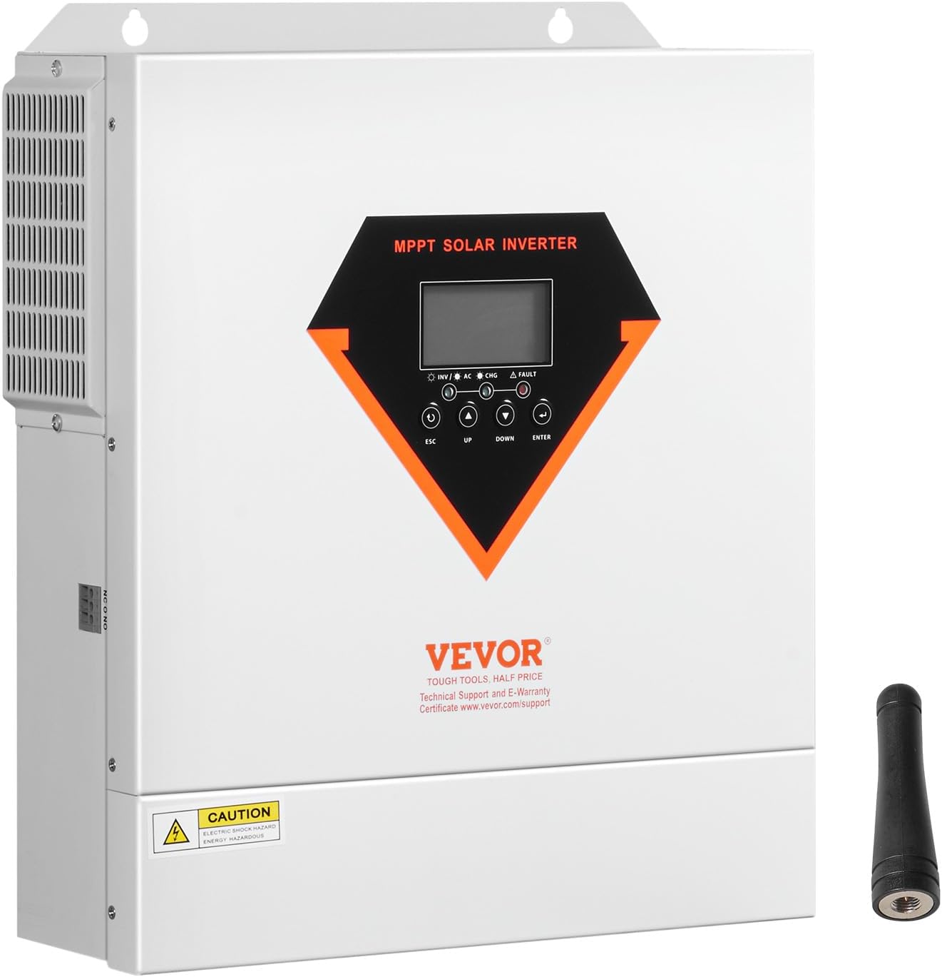 VEVOR Hybrid Solar Inverter, 3000W, Single Phase Pure Sine Wave Power Inverter, 24V DC to 110/120V AC, with Built-in 100A MPPT Solar Charge Controller, for Off-Grid System Lead Acid Lithium Battery