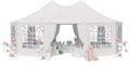 EROMMY 26'x19' Party Tent, White Wedding, Decagonal Heavy Duty Canopy with 8 Removable Sidewalls, 8 Church Windows and 2 Pull-Back Doors, Outdoor Gazebo Pavilion for Party, Wedding, Event