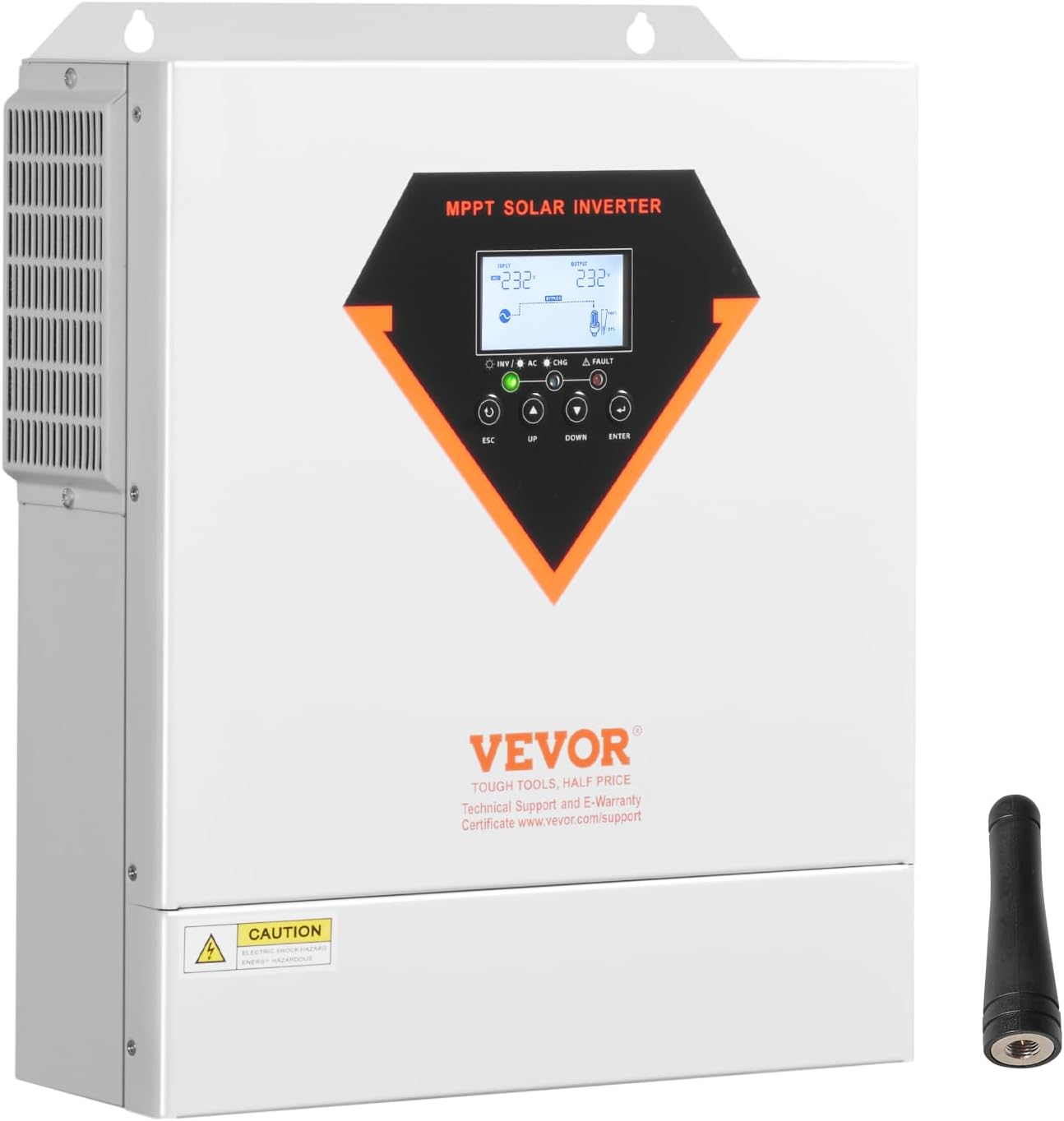 VEVOR Hybrid Solar Inverter, 3500W, Single Phase Pure Sine Wave Power Inverter, 24V DC to 220/230V AC, with Built-in 100A MPPT Solar Charge Controller, for Off-Grid System Lead Acid Lithium Battery