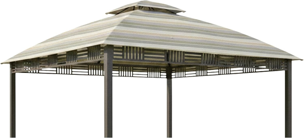 Garden Winds Durable 350 Replacement Canopy Top Compatible with Westbrook 10' x 12' Gazebo Model A101007903 - Stripe Stone