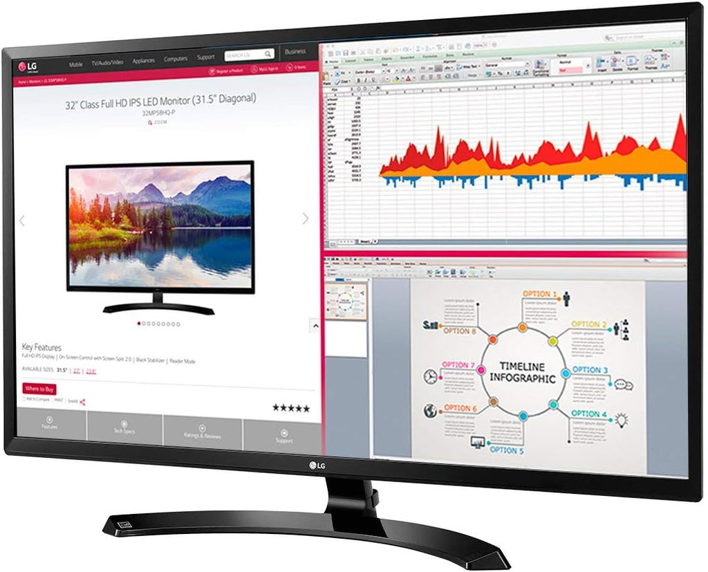 LG 32MA70HY-P 32-Inch Full HD IPS Monitor with Display Port and HDMI Inputs