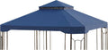 Garden Winds Reinforced RipLock 350 Replacement Canopy Top Cover Compatible with Cottleville 10' x 10' Gazebo Model GFS00744A - True Navy