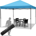 10x10ft Pop Up Canopy Tent, Commercial Grade Instant Shelter, Garden Tent Waterproof, Height Adjustable, Carrying Bag with Wheels for Camping, Parties, Celebrations