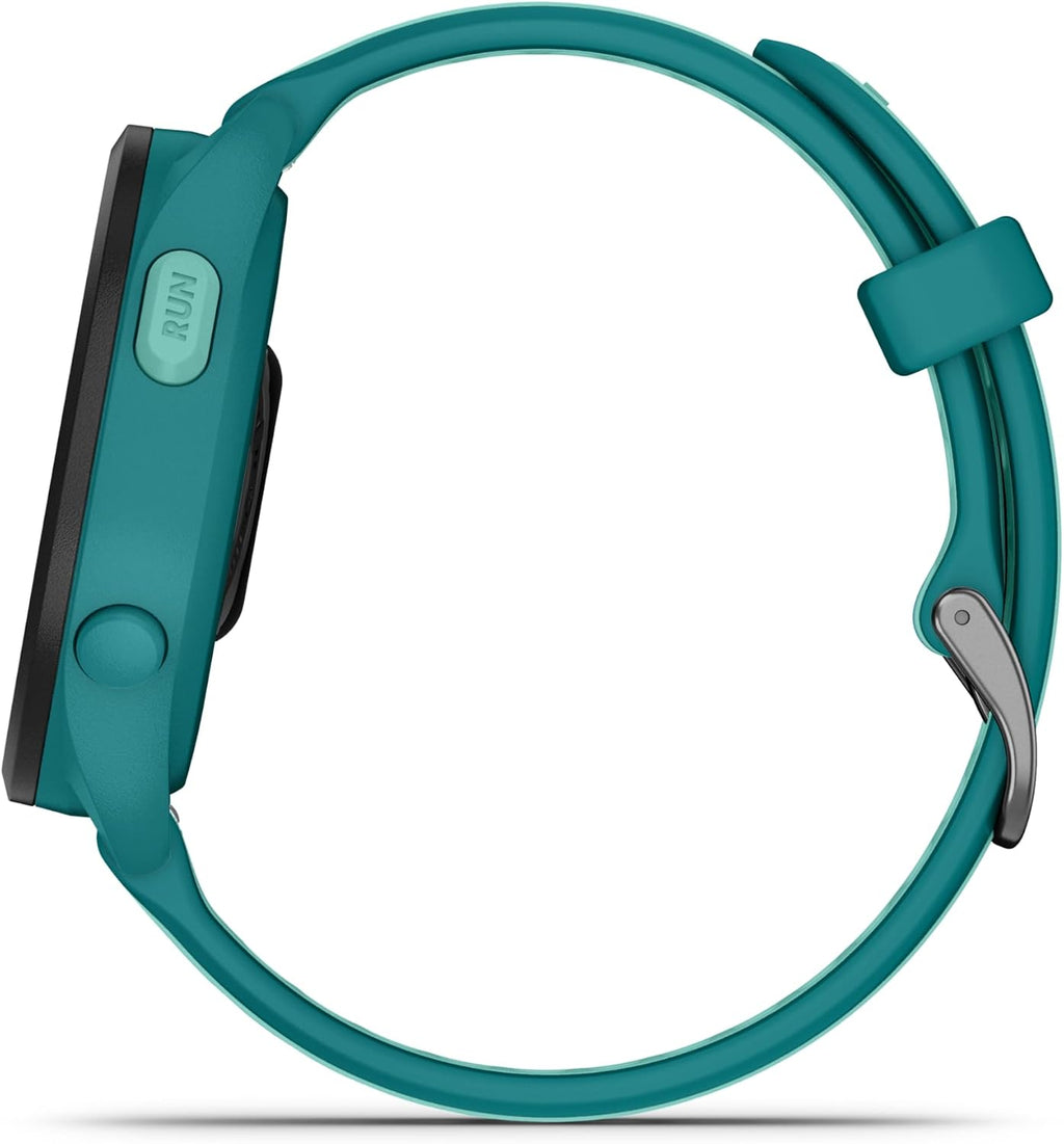 Garmin Forerunner 165 Music Running Smartwatch, Colorful AMOLED Touchscreen, Training Metrics and Recovery Insights Includes PowerPack and Adapters Bundle, Turquoise/Aqua
