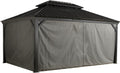 Sojag Grey Curtains for Monaco/Messina/Mykonos Gazebos, 12 ft. x 16 ft., Spun Polyester, Outdoor Shades
