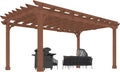 MUPATER 12' x16' Wooden Pergola Kit with Stakes, High Snow & Wind Supported Structure, All Cedar Wood Outdoor Pergola Garden Shelter with Cedar Framed for Backyard, Deck, Lawn