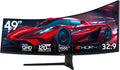 Gawfolk 49 Inch Curved Gaming Monitor,1500R PC Screen 120hz DQHD 5120x1440, Computer Screen for Home Office Business, DP, HDMI, Support Wall Mount 100x100mm