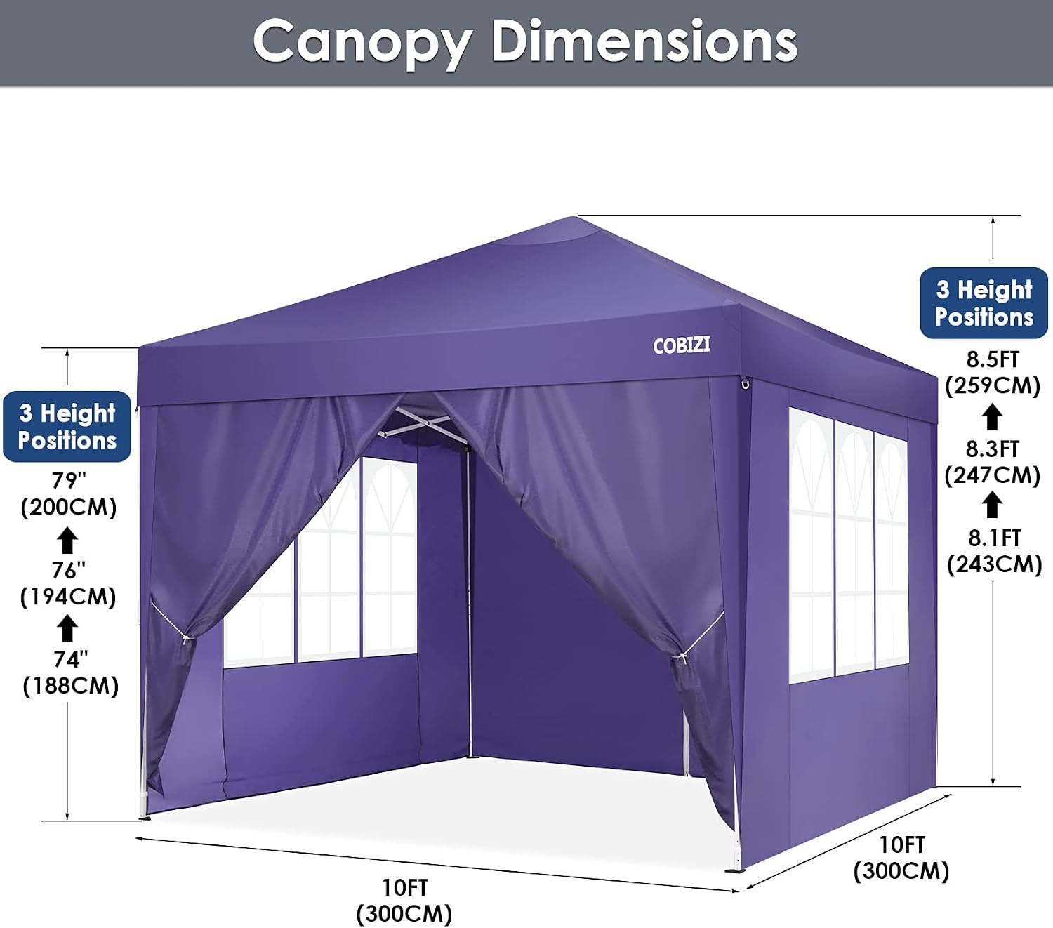 COBIZI Pop Up Canopy Tent,Light Purple