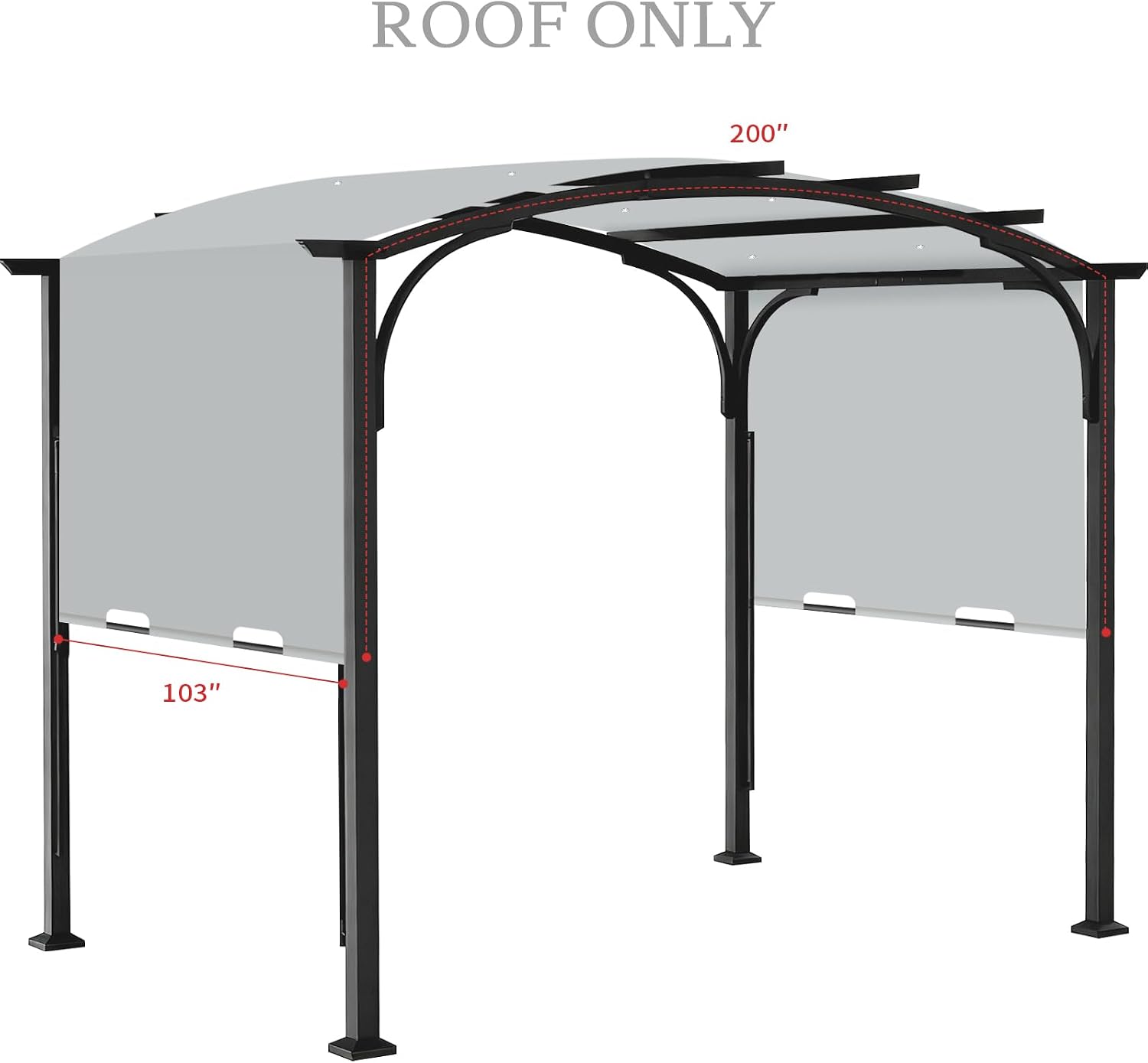 Replacement Canopy Top for Allen + Roth 10x10 Ft Pergola, 200'x103' Shade Cover, Model L-PG152PST-B, Gray (Cover Only)
