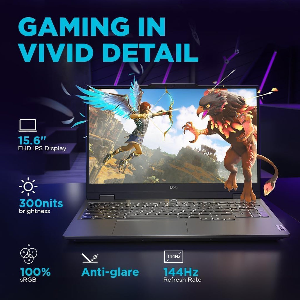 Lenovo LOQ 15.6 Gaming Laptop RTX 5060 - i7-13650HX - FHD IPS Display 144Hz - 32GB DDR5 RAM -2TB PCIe SSD -Backlit Keyboard - Windows 11 - Wi-Fi 6 - Webcam - HDMI Cable