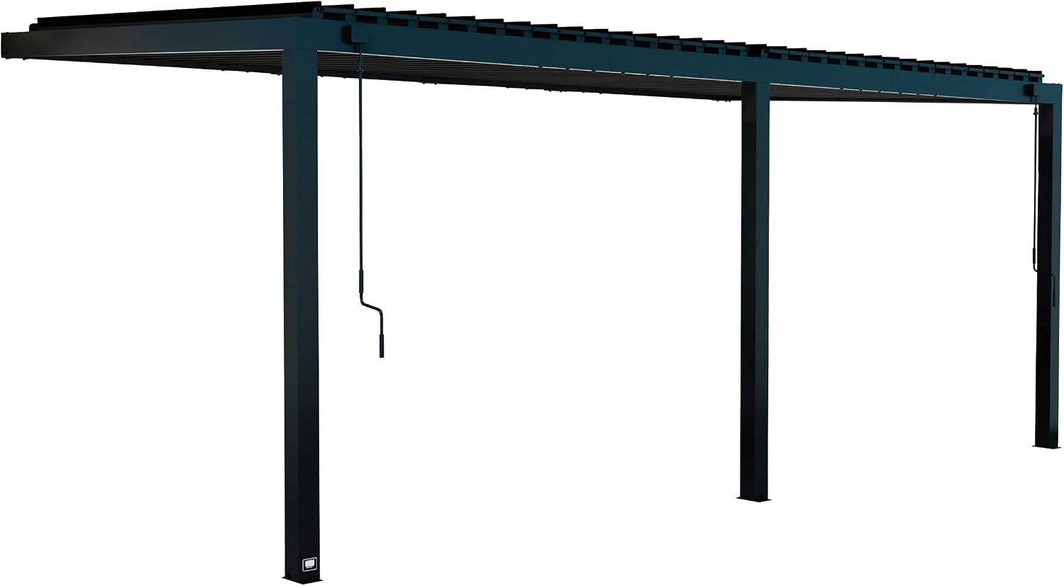 Backyard Discovery Evanston 20'x10' Galvanized Steel Wall-Mounted Louvered Pergola Kit with Adjustable Roof, Shade, Rain Protection, High-Wind Rating, PowerPort, Gutter System for Outdoor Patio, Deck