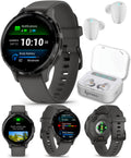 Garmin Venu 3S GPS Smartwatch AMOLED Display 41mm Watch, Health and Fitness Features, Up to 10 Days of Battery, Sleep Coach, Pebble Gray with White Earbuds Bundle