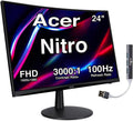 Acer Nitro 24' Curved Gaming Monitor, FreeSync 100 Hz FHD 1500R Curve ZeroFrame Design with 1ms Response Time, VESA Mount (100mm), VGA, HDMI & Dockztorm USB Port Expander, Black (2025 Latest Model)