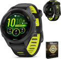 Garmin 010-02810-03 Forerunner 265S GPS Smartwatch Black/Amp Yellow Bundle with Deco Essentials Exclusive 26 Month CPS Enhanced Protection Pack