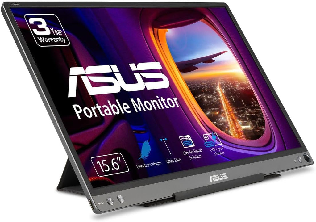 ASUS ZenScreen 15.6' 1080P Portable USB Monitor (MB16ACE) - Full HD (1920 x 1080), IPS, USB Type-C, Eye Care, Anti-Glare Surface, Lite Smart Case, External Screen for Laptop, 3-Year Warranty