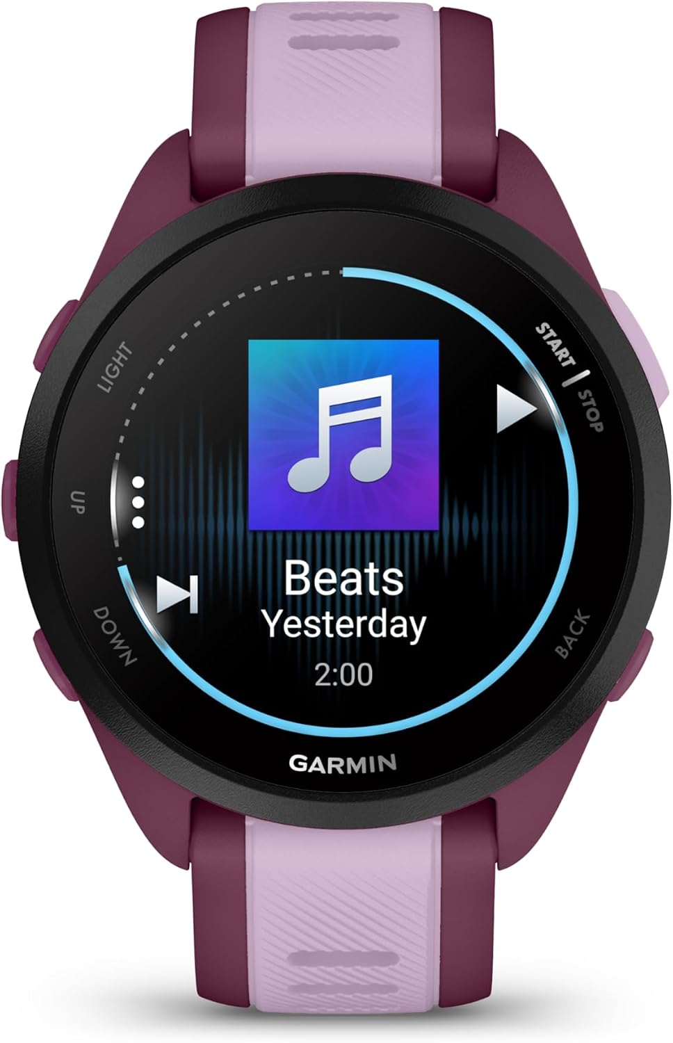 Garmin Forerunner 165 Music GPS Running Smartwatch, Fitness Tracker Smart Watch for Men and Women Bundle with Accessories - Berry/Lilac