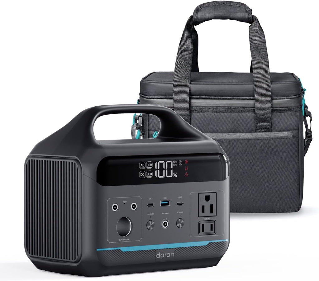 Portable Power Station 192Wh(60,000mAh) with Bag, 300W (600W surge)Power Bank LiFePO4 Battery Backup, Compact Solar Generator 8-Port Design w/2 AC Outlets for Home,RV, Hurricane, Camping,Emergency