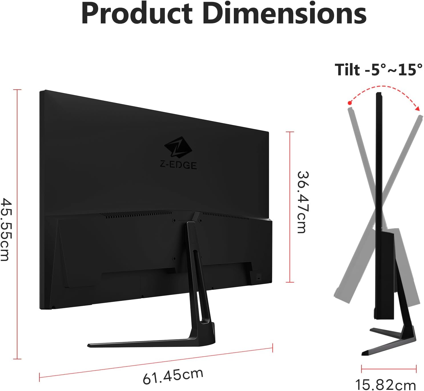 Z-Edge 27-inch Gaming Monitor QHD 2560 x 1440 2K, 180Hz Refresh Rate, 1ms MPRT, UG27QF Fast IPS Computer Monitor with Crosshair, HDMI 2.0x2, DP 1.4x2