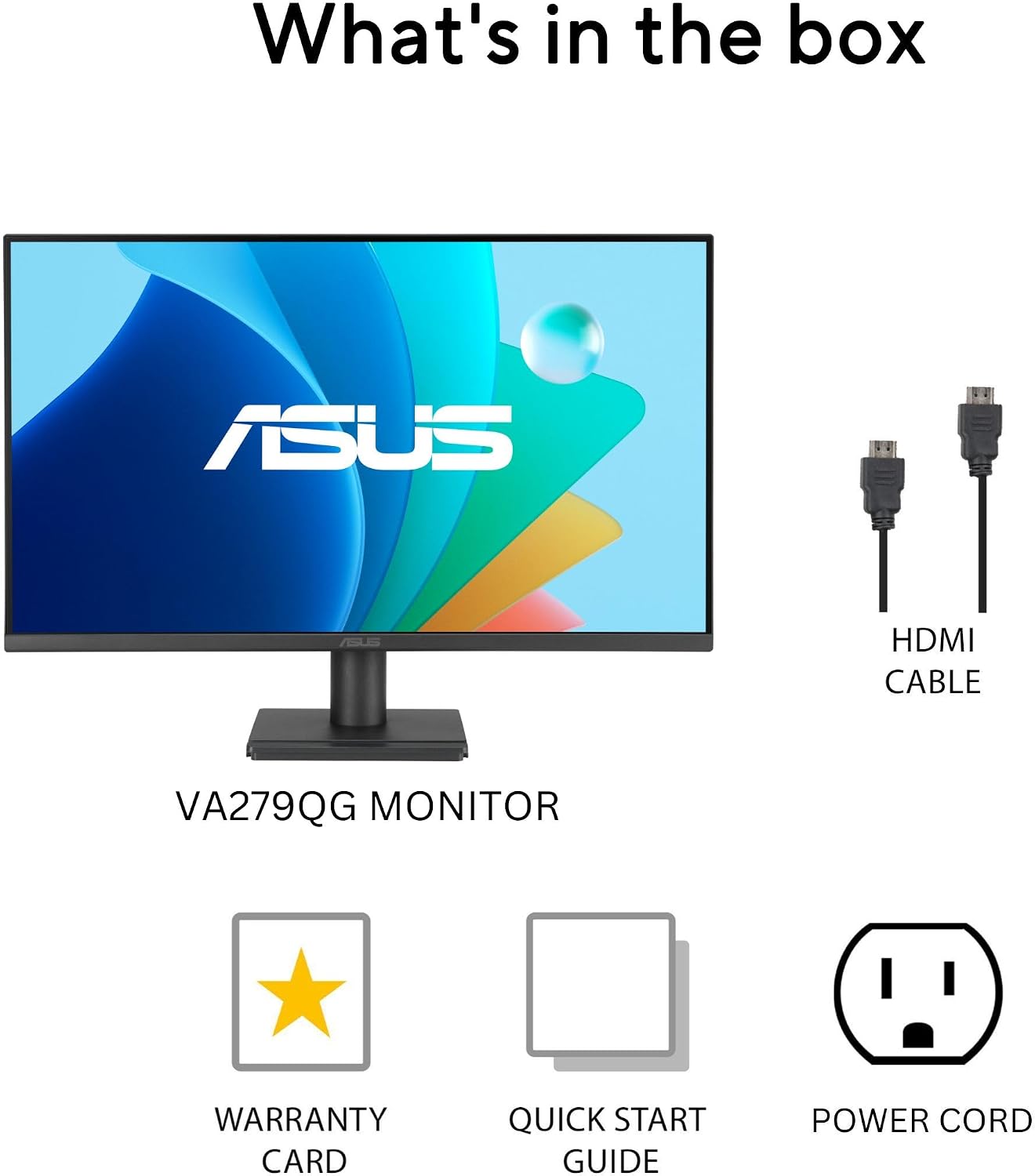 ASUS 27' Computer Monitor (VA279QG) - Full HD, IPS, 120Hz, 1ms MPRT, Adaptive-Sync, Eye Care, Low Blue Light, Flicker Free, HDMI, DisplayPort, VGA, Speakers, VESA Mountable, 99% sRGB, 3yr Warranty