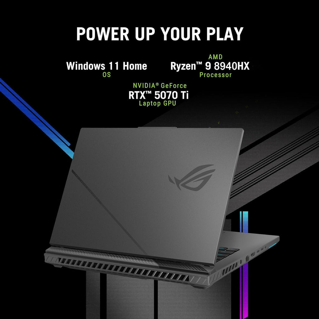 ASUS ROG Strix G16 Gaming Laptop, NVIDIA GeForce RTX 5070 Ti, 16' 16:10 165Hz IPS Display, AMD Ryzen 9 8940HX (Up to 5.3 GHz), 32GB DDR5 RAM, 2TB SSD, WiFi 6E, Backlit KB, Win11 Pro, with Accessories