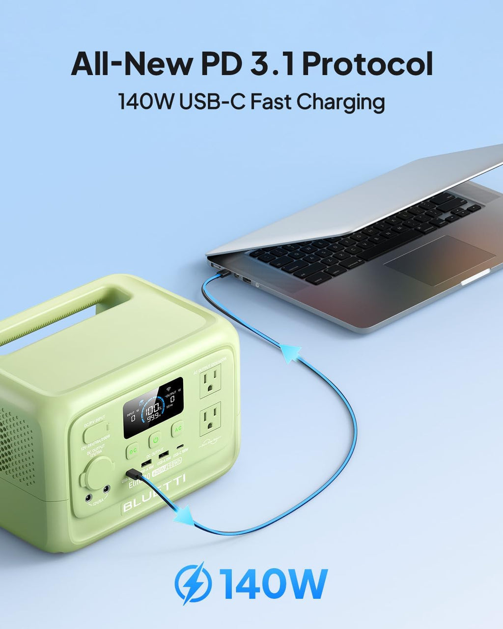 BLUETTI Elite 30 V2 Portable Power Station, 288Wh LiFePO4 Battery with 600W AC Outlet (Power Lifting 1500W), Fast Charge Solar Generator, UPS Backup Power for Camping, Road Tours, Outage, Adventure
