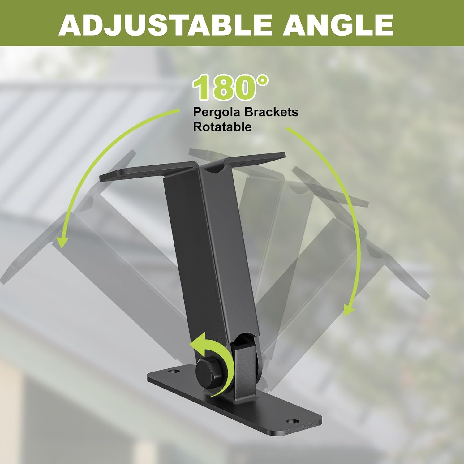 FMhotu Heavy Duty Roof Riser Brackets Kit,Adjustable Angle Pergola Brackets,Black Metal Roof Riser Beam Bracket for Roof Pergola Gazebo Patio(4 Pack)