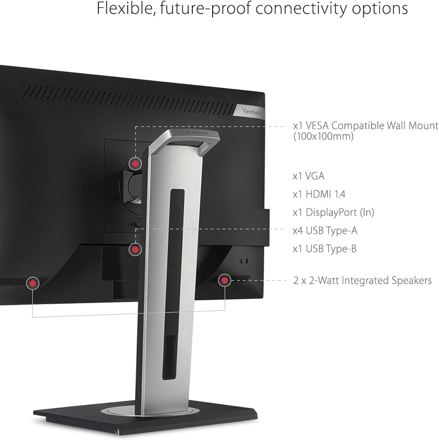 ViewSonic VG2448A 24 Inch 1080p Monitor, IPS Display with Ultra-Thin Bezels for Smooth Home and Office Productivity, Advanced Ergonomics, HDMI, DisplayPort, USB, and VGA Inputs