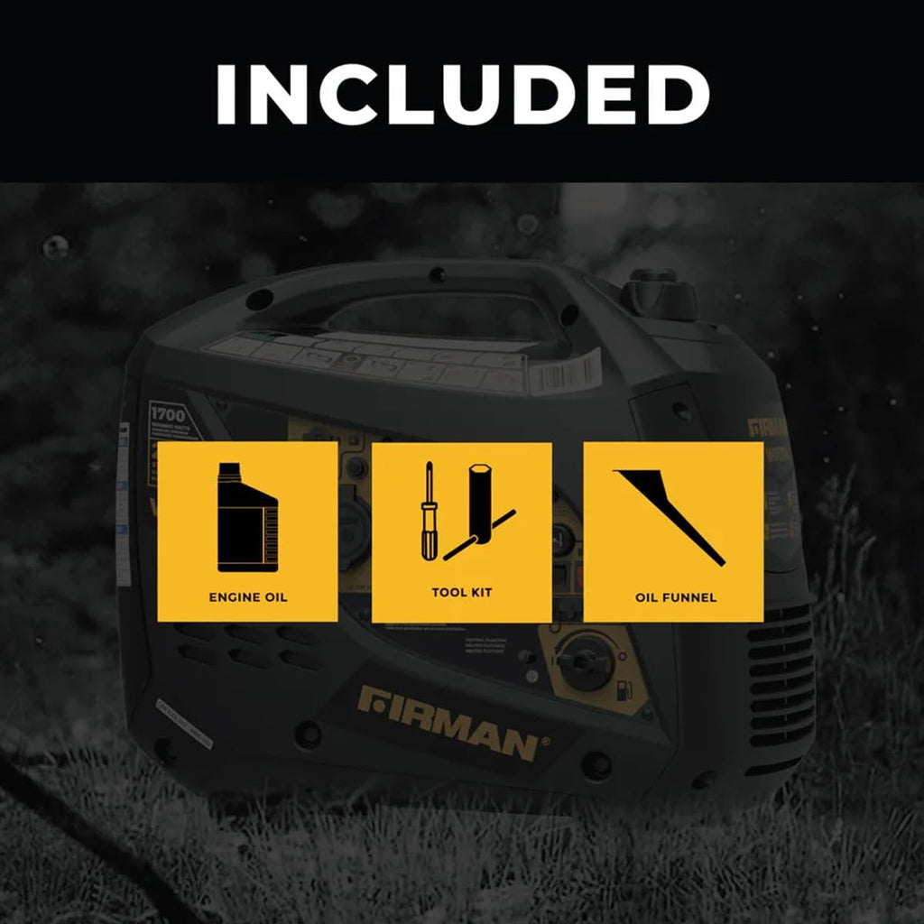 Firman W01784 Portable Generator with Built-in Parallel Kit - 2100/1700W