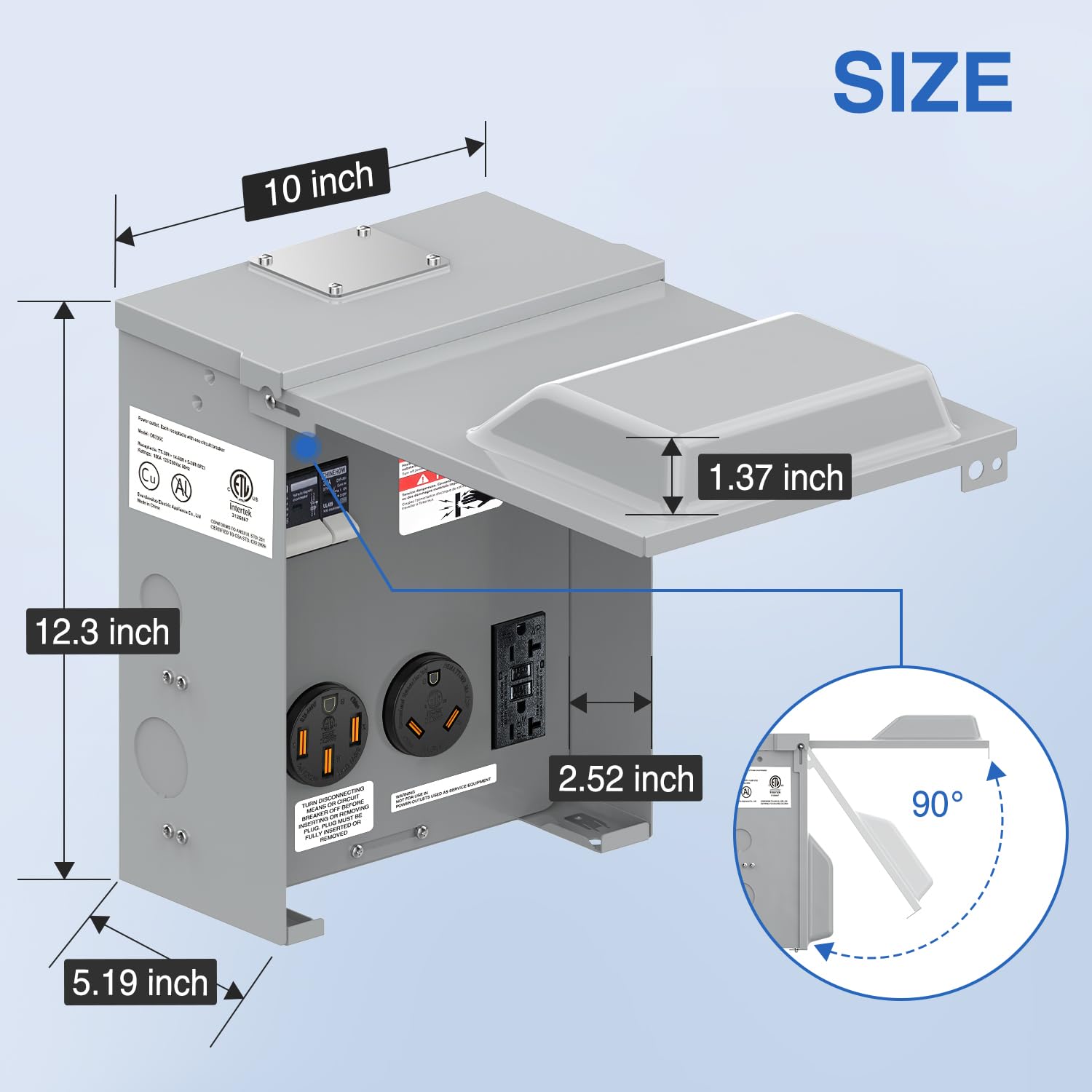 Nilight 20 30 50 Amp RV Power Outlet Box with Breaker 125/250V NEMA 14-50R TT-30R GFCI Temporary Receptacle Panel ETL Listed Heavy Duty Enclosed Lockable Waterproof for EV Camper Van Travel Trailer