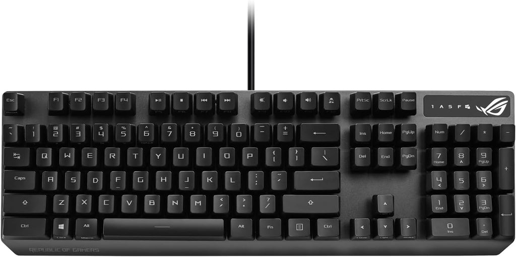 ASUS ROG Strix Scope RX Gaming Mechanical Keyboard, Red Optical Switches, USB 2.0 Passthrough, 2X Wider Ctrl Key, Aura Sync, Armoury Crate RGB Lighting, Black