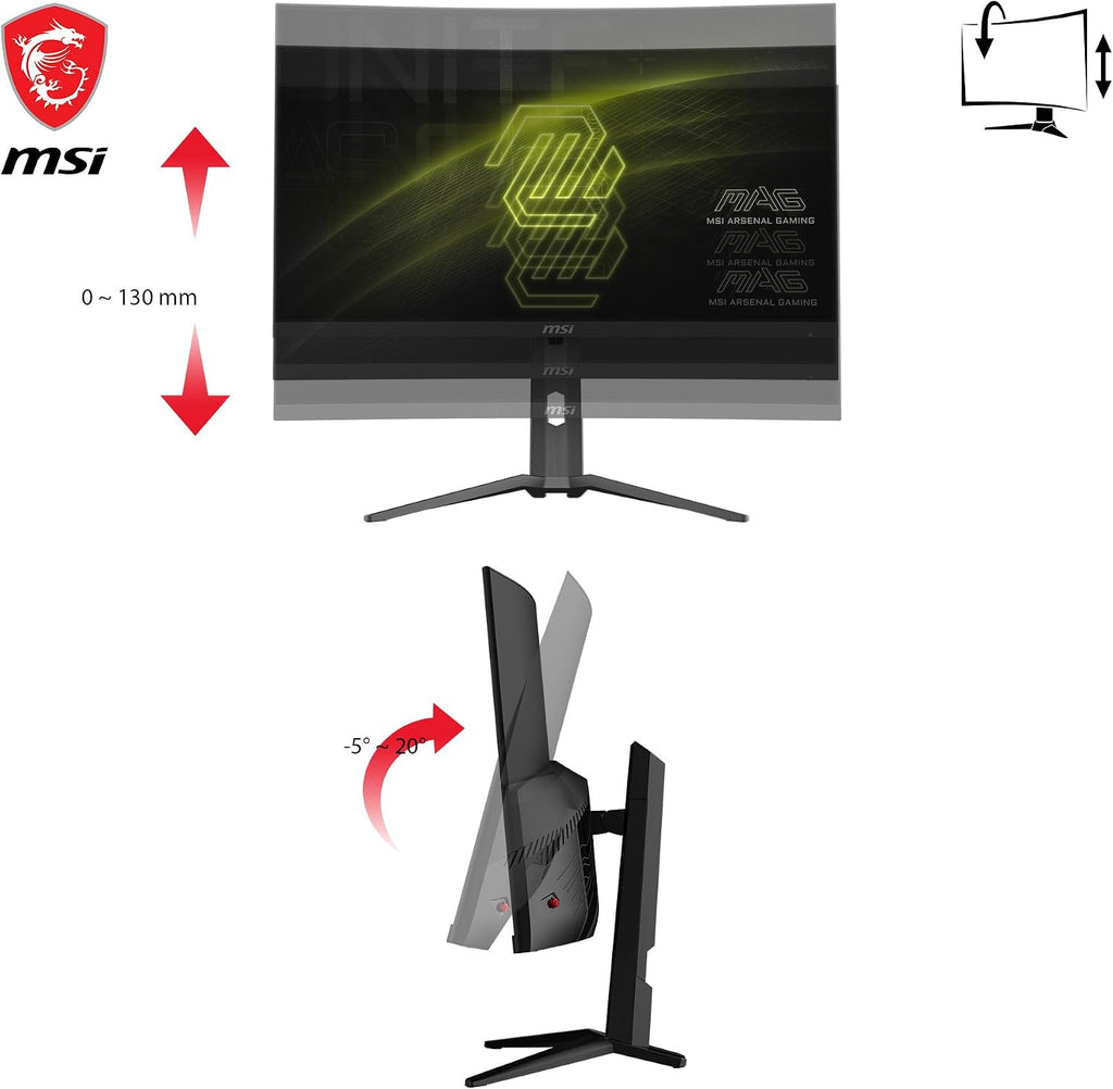 msi MAG321CUP 32-inch 3840 x 2160 (UHD), VA, 4K Gaming Monitor 160Hz, Adaptive Sync, 1ms, HDMI, Display-Port, VESA Mountable, Tilt, Black
