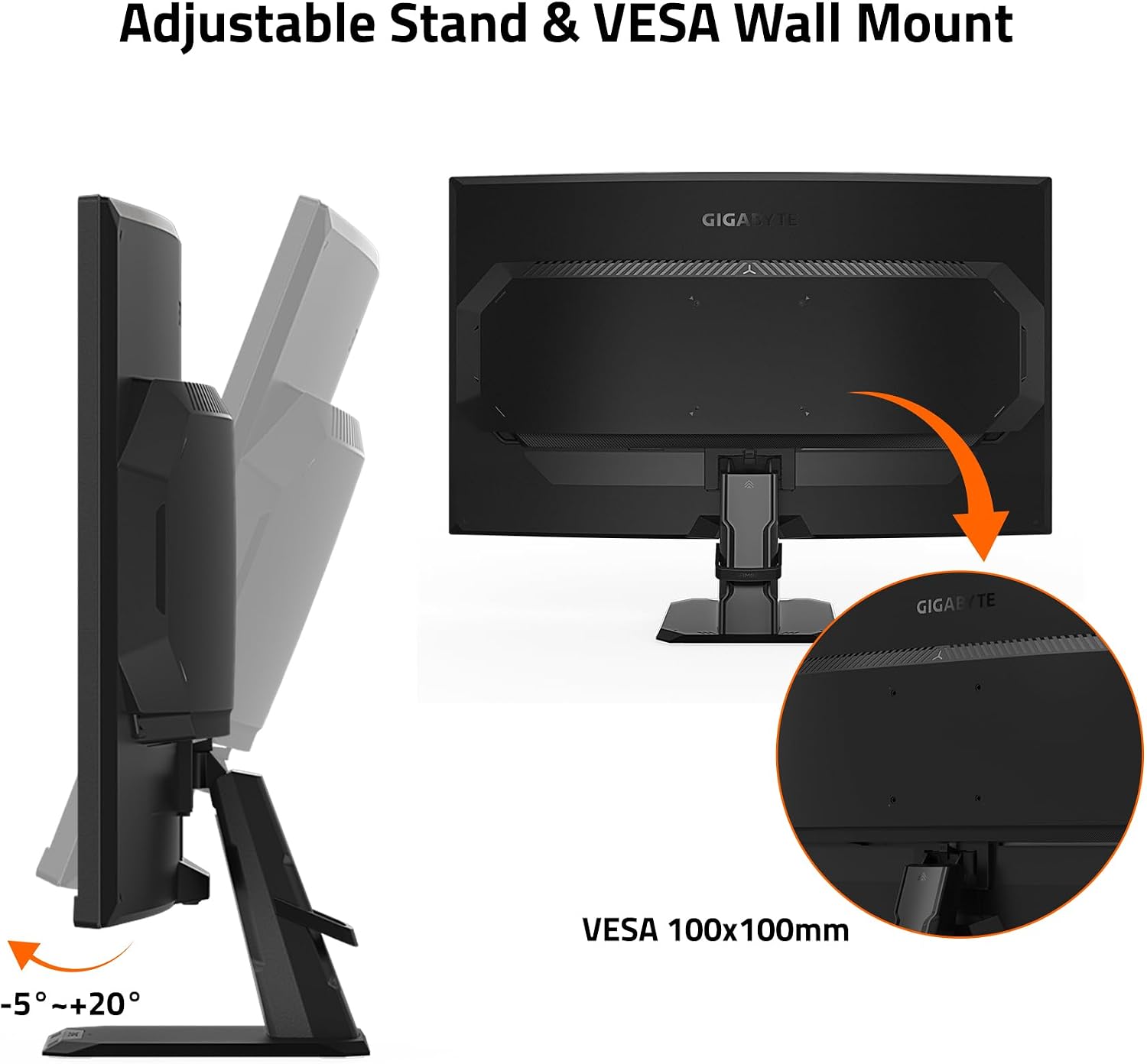 GIGABYTE GS27FC 27' 180Hz 1080P Gaming Monitor, 1920 x 1080 VA 1500R Display, 1ms (MPRT) Response Time, HDR Ready, FreeSync Premium, 1x Display Port 1.4, 2X HDMI 2.0 (GS27FC US)