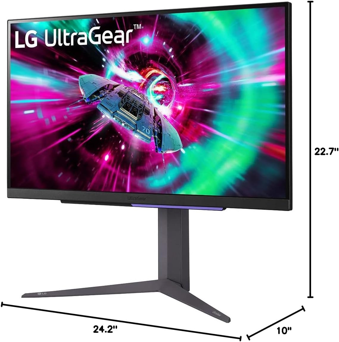 LG 27' Ultragear 4K UHD (3840x2160) Gaming Monitor, 144Hz, 1ms, VESA DisplayHDR 400, G-SYNC and AMD FreeSync Premium, HDMI 2.1, DisplayPort, 4-Pole HP Out DTS HP:X, Tilt/Height/Pivot Stand, Black
