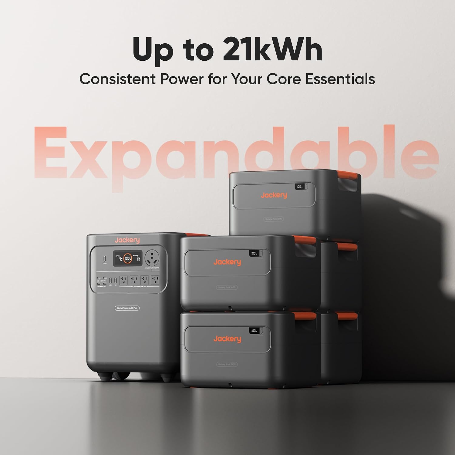 Jackery Battery Pack 3600 Extra Battery, 3584kWh LiFePO4 with 10-Year Lifespan, for HomePower 3600 Plus Portable Power Station Series, for Home Use, Emergency, Power Outages