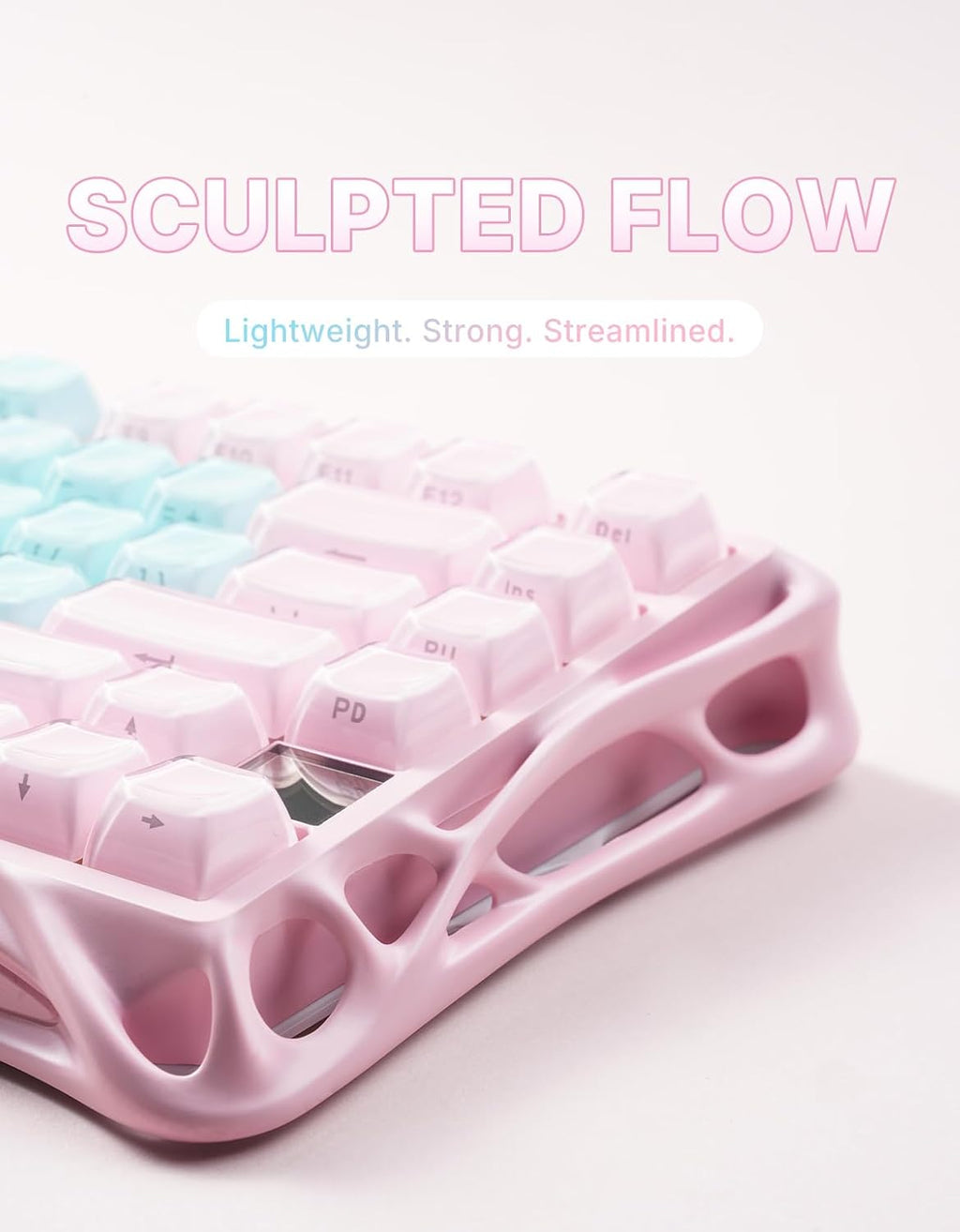 GravaStar Mercury K1 Lite 75% Gaming Keyboard, 2.4GHz/BT/Wired Tri-Mode Wireless Keyboard, Gasket Hot Swappable Mechanical Keyboard, Pre-lubed Linear Switches, Jelly Keycaps, RGB Backlit (Aurora Mist)