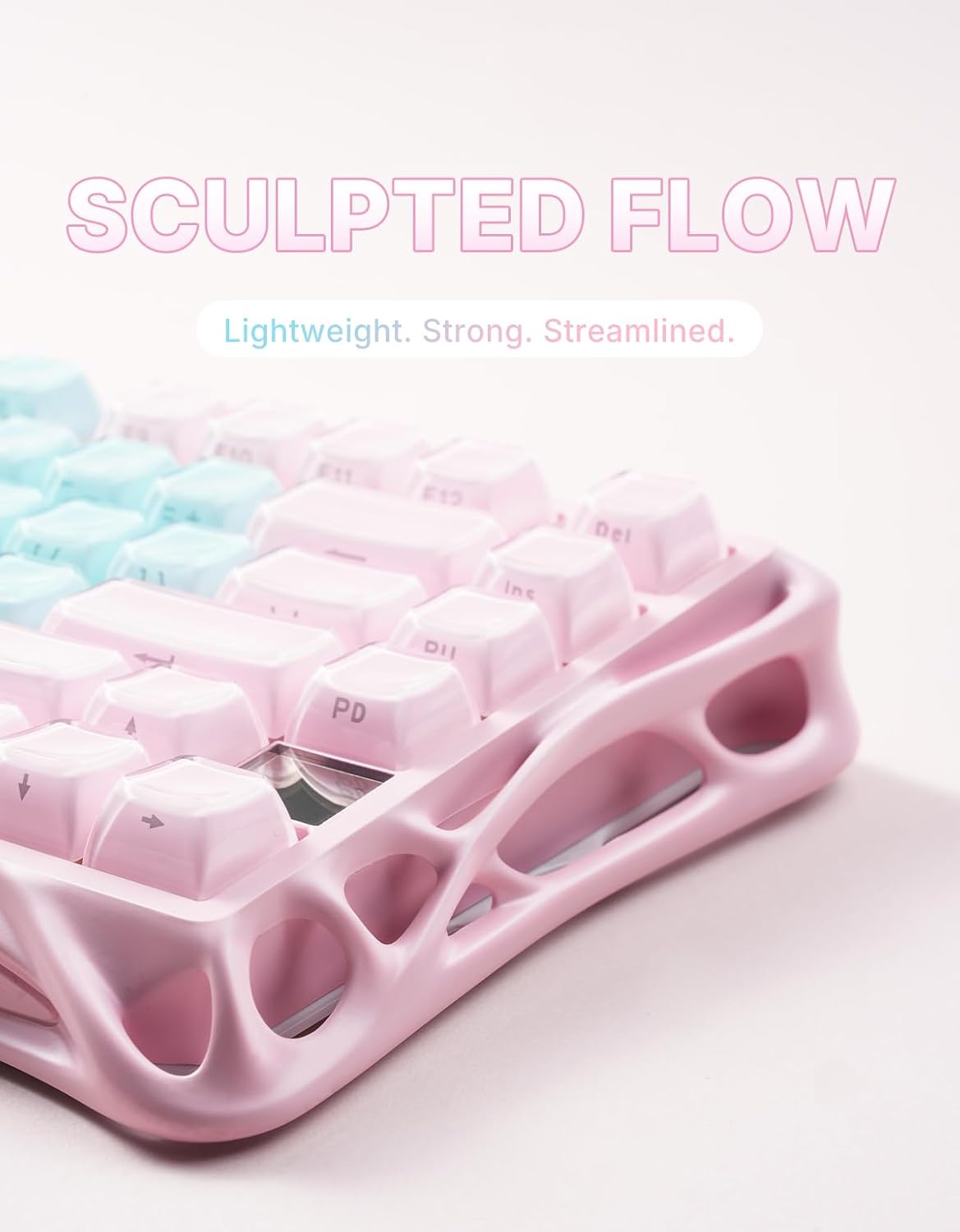 GravaStar Mercury K1 Lite 75% Gaming Keyboard, 2.4GHz/BT/Wired Tri-Mode Wireless Keyboard, Gasket Hot Swappable Mechanical Keyboard, Pre-lubed Linear Switches, Jelly Keycaps, RGB Backlit (Aurora Mist)