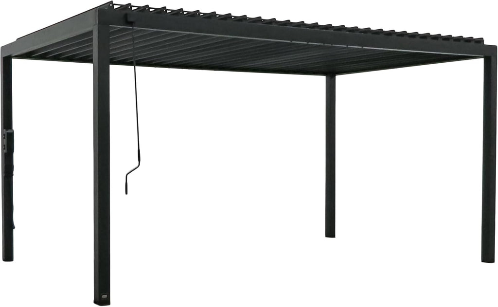Backyard Discovery Sarasota 16' x 10' Galvanized Steel Louvered Pergola Kit with Adjustable Roof, Shade, Rain Protection, High-Wind Rating, Gutter System for Outdoor Patio, Garden, Deck, Entertaining