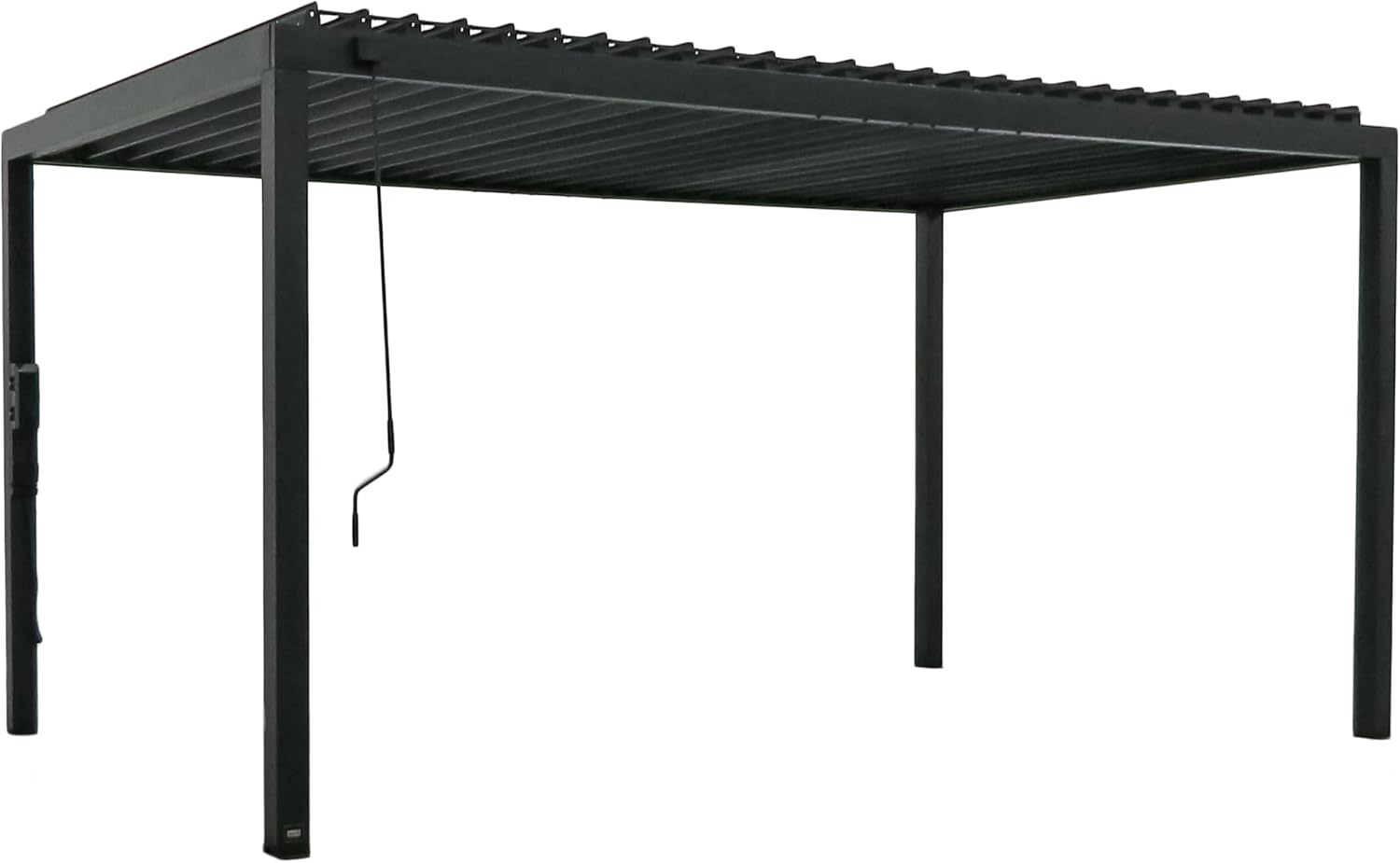Backyard Discovery Sarasota 16' x 10' Galvanized Steel Louvered Pergola Kit with Adjustable Roof, Shade, Rain Protection, High-Wind Rating, Gutter System for Outdoor Patio, Garden, Deck, Entertaining