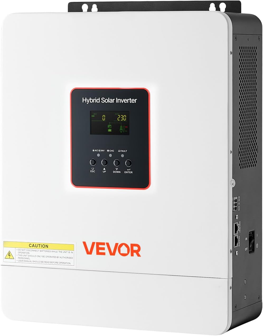 VEVOR 4000W Hybrid Solar Inverter, 24V DC to 230V AC Single-Phase, Pure Sine Wave Power Inverter, with Built-in 120A MPPT Solar Charge Controller, WiFi Module, for Lead Acid Lithium Battery Off-Grid