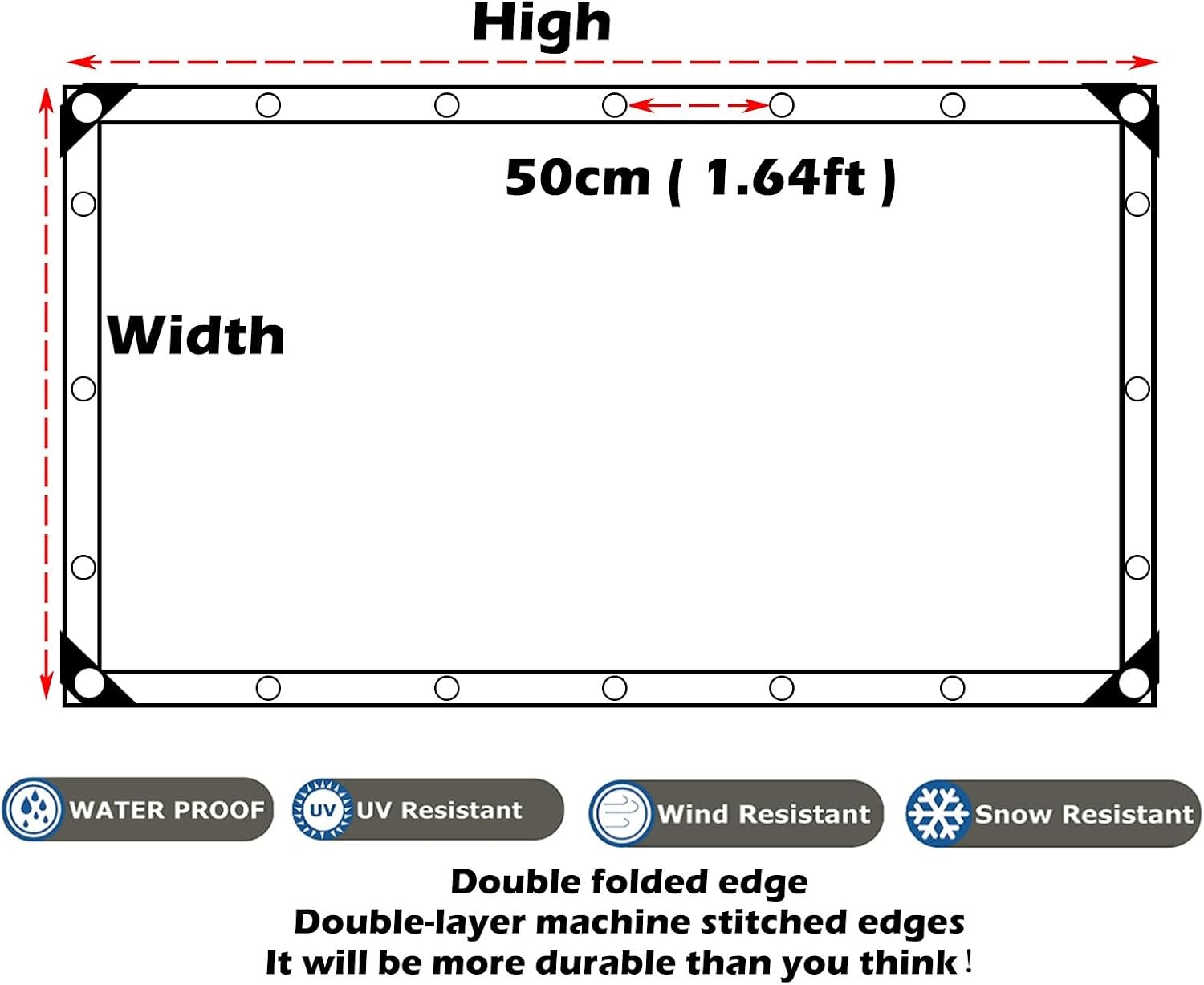 Outdoor Pergola Curtain Waterproof PVC Tarpaulin with Rustproof Grommets Heavy Duty Tarpaulin Transparent, for Porch, Gazebos, Customizable(16x18'/5x5.5m)