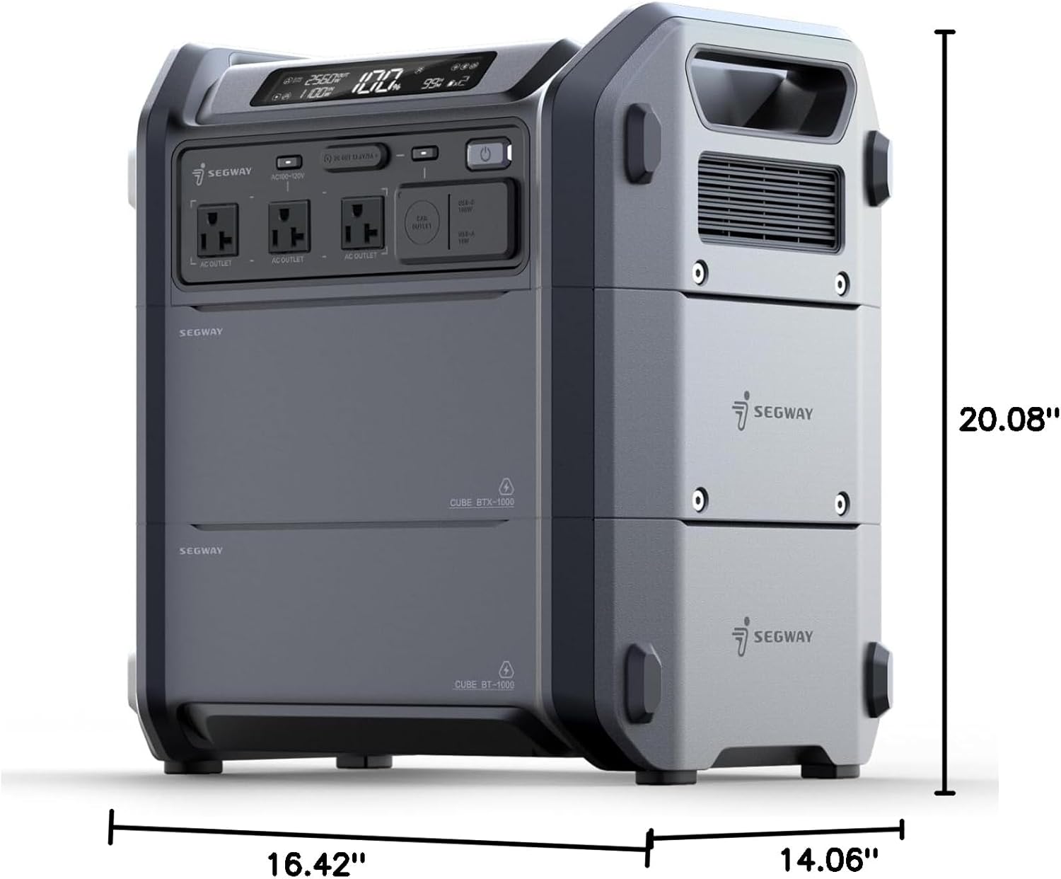 Segway Portable Power Station Cube 2000, 2200W AC Outlets, 2048Wh LiFePO4 Battery, Expandable Battery Capacity up to 5kWh Solar Generator for Camping, Home Backup, Power Outages, Off-grid