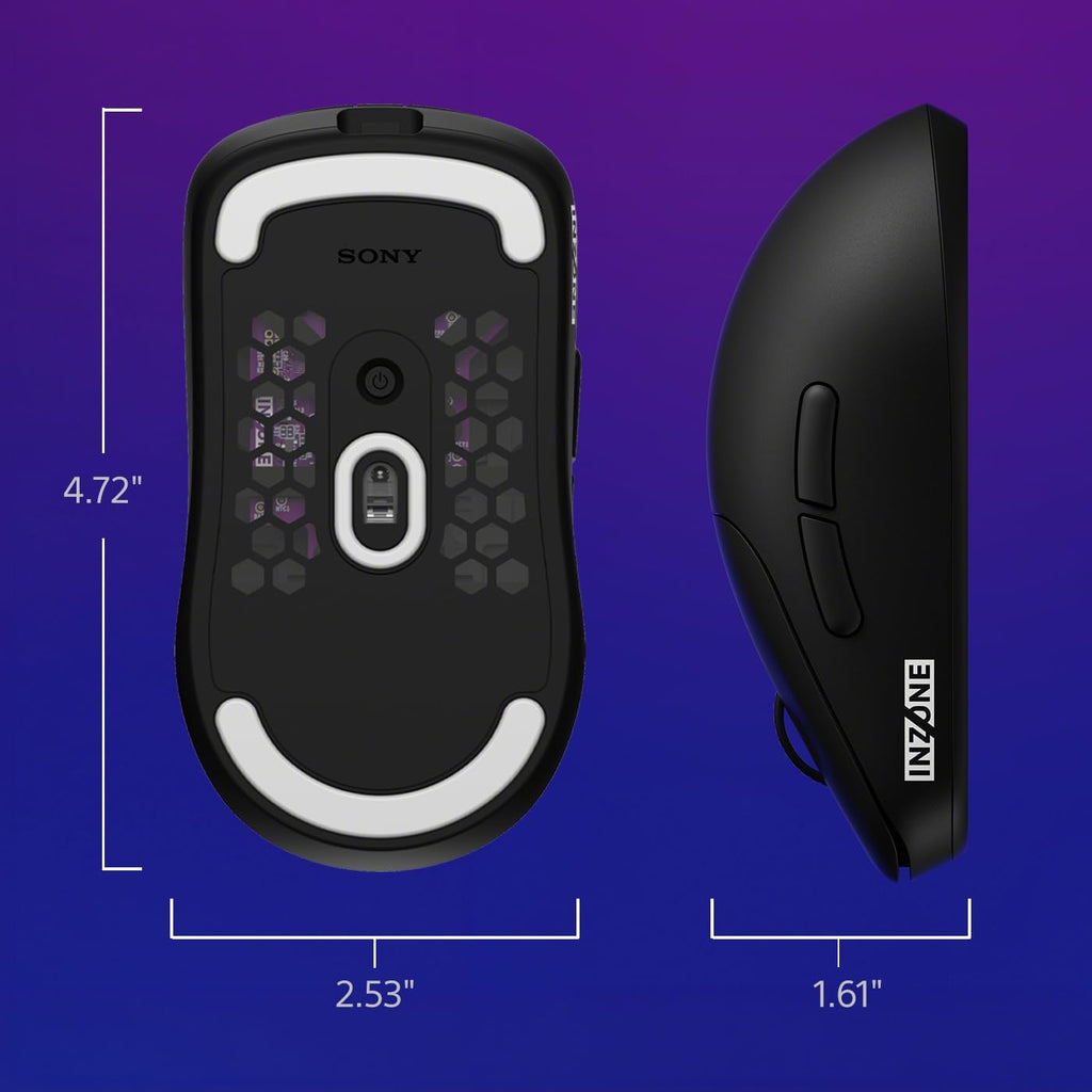 Sony INZONE Mouse-A Ultra-Lightweight 48g Wireless Gaming Mouse with Dongle, Optical Switch, 8000Hz Polling, 30K DPI Sensor, 90Hr Battery, Customizable Buttons, USB-C