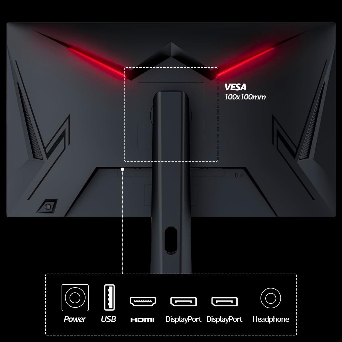 RCA 27' Evolution Select QHD Gaming Monitor | 165Hz, 2560 x 1440p, Adaptive Refresh Technology with 1ms Response, HDR10, Ultra Wide Game View - RGB Backlighting & Adjustable Stand | M27SG134F