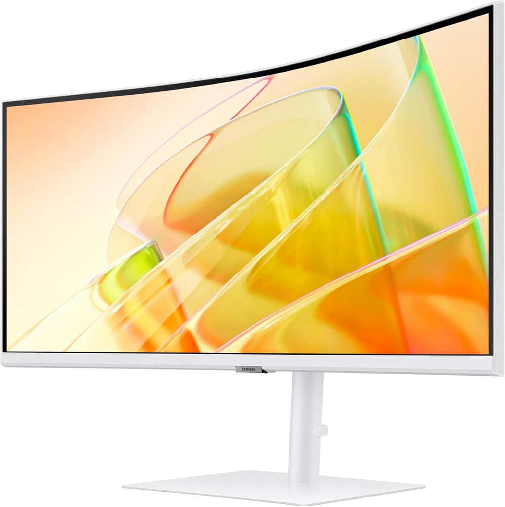 Samsung 34' ViewFinity (S65TC) Series Ultra-WQHD 1000R Curved Computer Monitor, HDR10, 100Hz, AMD FreeSync, Thunderbolt 4, Height Adjustable Stand, Built-in Speakers, Eye Care, LS34C650TANXGO, 2024
