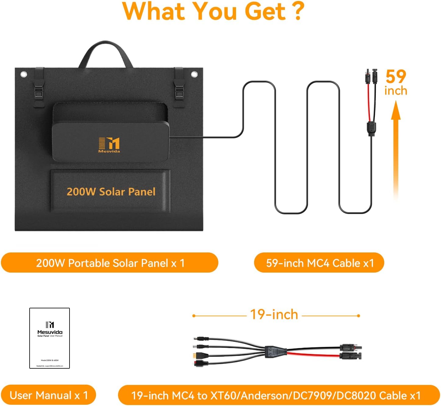 200 Watt Solar Panel IP68 Waterproof ETFE Coating Portable 24V MC4 Output Foldable Solar Panels for Power Stations Solar Generator Camping Off-Grid RV Emergency Backup Hurricane