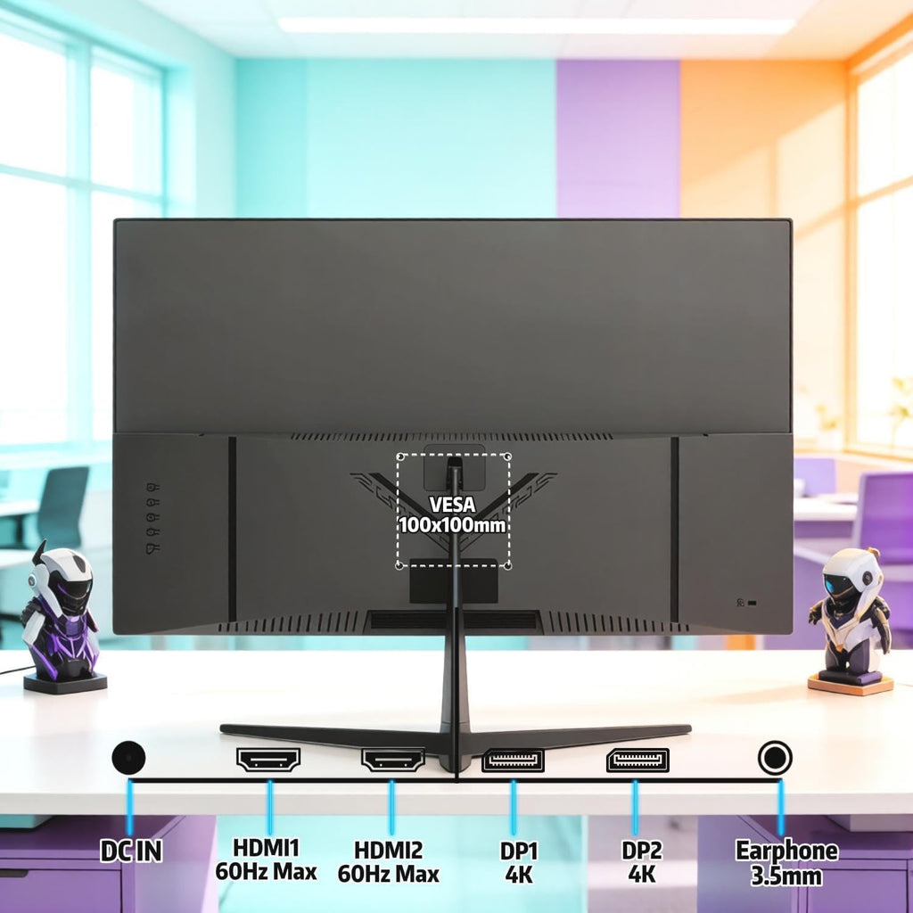 32 Inch 4K UHD Monitor (3840x2160), IPS,60Hz Refresh Rate, 120% sRGB, AMD FreeSync, 178° Viewing Angle, HDMI/DisplayPort, VESA 100x100mm Mount Compatible, Tilt Adjustable - Black