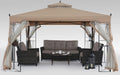 MASTERCANOPY Patio Gazebo with Netting Screen Walls for Lawn, Garden, Backyard and Deck Gray (10x10,Beige)