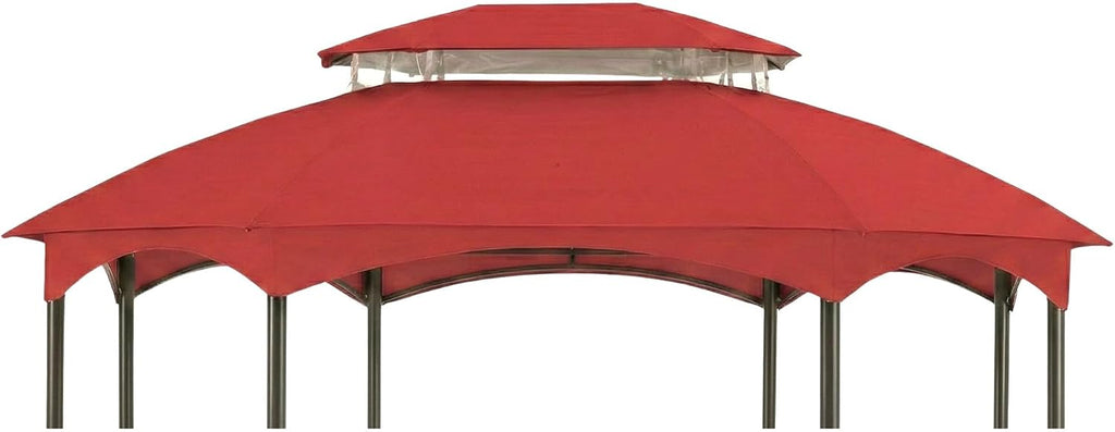 Garden Winds Reinforced Replacement Canopy Top Cover Compatible with The L-GZ1138PST Manhattan Oval Gazebo - Classic Red, Riplock 350