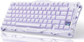 GravaStar Mercury K1 Purple 75% Wireless Mechanical Keyboard – Tri-Mode BT5.0/2.4GHz/USB-C Gaming Keyboard, Jelly Keycaps, Linear Switches, RGB Backlit Creamy Keyboard for PC/Mac, Cute & Stylish