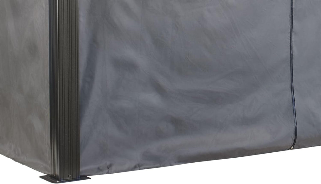 Sojag Grey Curtains for Monaco/Messina/Mykonos Gazebos, 12 ft. x 16 ft., Spun Polyester, Outdoor Shades
